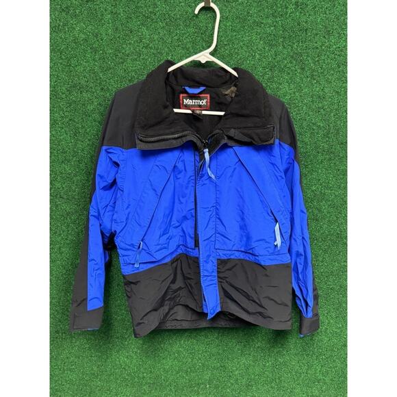 Marmot Gore Tex Jacket Adult Small 3 Ply Blue - Coat w/ Removable Hood - Picture 1 of 9